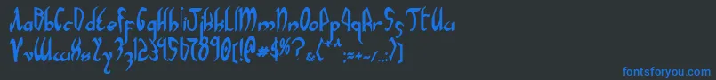 Xaphanb Font – Blue Fonts on Black Background