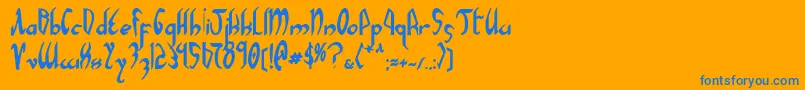 フォントXaphanb – オレンジの背景に青い文字