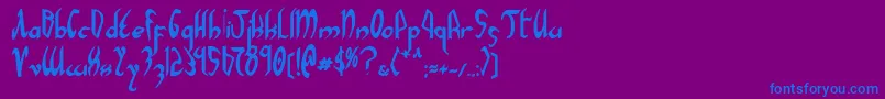 Xaphanb Font – Blue Fonts on Purple Background