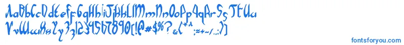 フォントXaphanb – 白い背景に青い文字