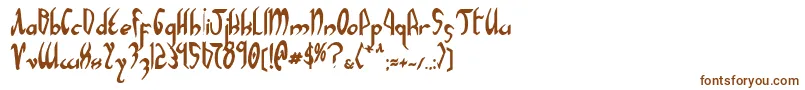 Xaphanb-Schriftart – Braune Schriften auf weißem Hintergrund