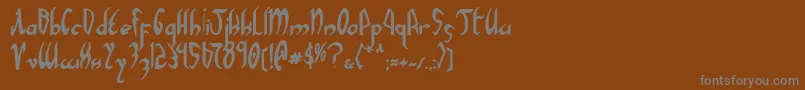 フォントXaphanb – 茶色の背景に灰色の文字