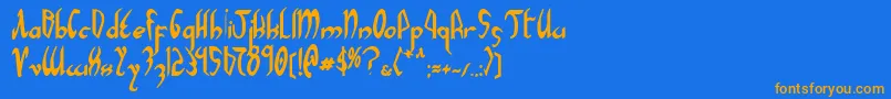 Xaphanb Font – Orange Fonts on Blue Background