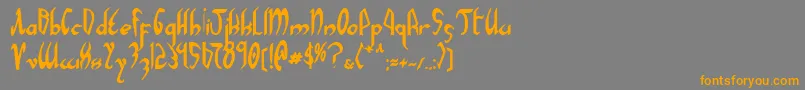 フォントXaphanb – オレンジの文字は灰色の背景にあります。