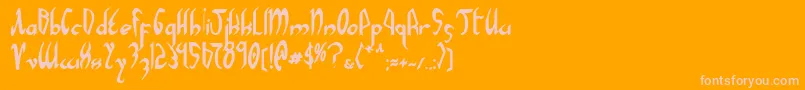 Xaphanb-Schriftart – Rosa Schriften auf orangefarbenem Hintergrund