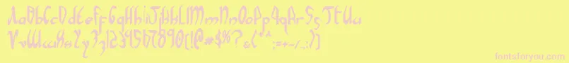 Fonte Xaphanb – fontes rosa em um fundo amarelo