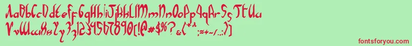 Xaphanb Font – Red Fonts on Green Background