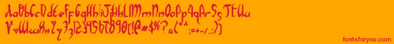 Xaphanb-Schriftart – Rote Schriften auf orangefarbenem Hintergrund