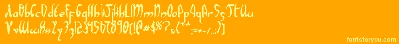 フォントXaphanb – オレンジの背景に黄色の文字