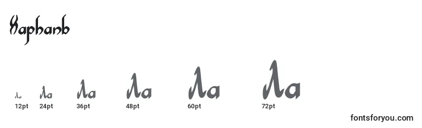 Размеры шрифта Xaphanb