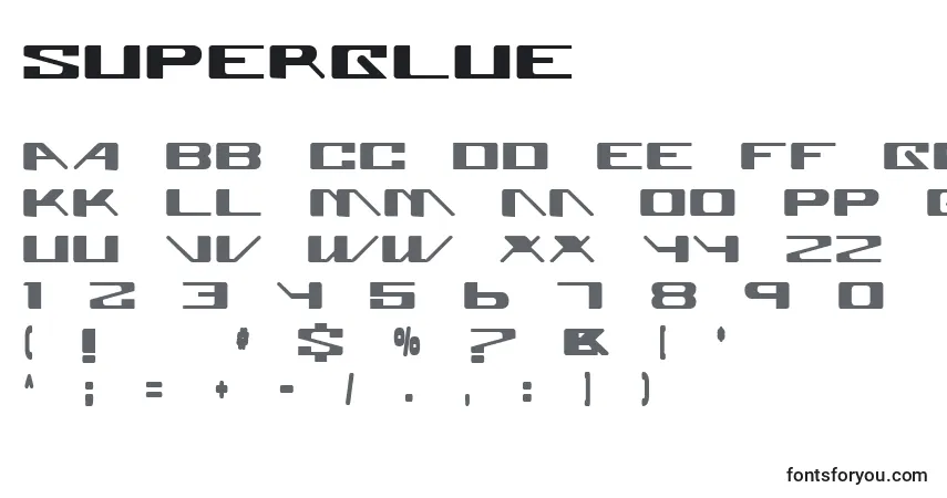 Superglue-fontti – aakkoset, numerot, erikoismerkit