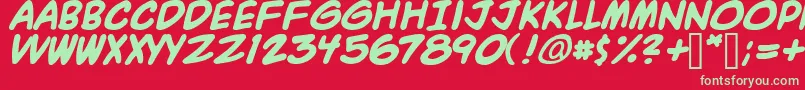 Acmebold Font – Green Fonts on Red Background