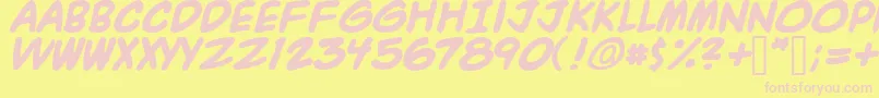 Acmebold-fontti – vaaleanpunaiset fontit keltaisella taustalla