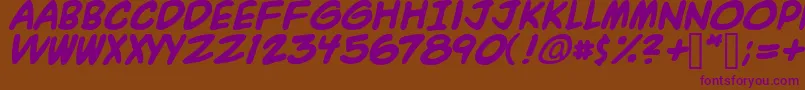 Acmebold Font – Purple Fonts on Brown Background