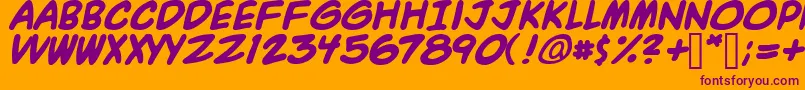 Acmebold Font – Purple Fonts on Orange Background