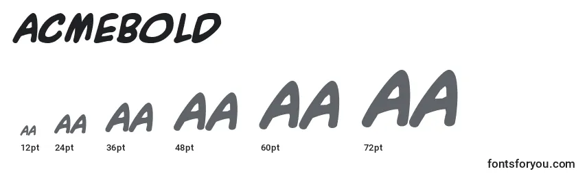 Acmebold Font Sizes