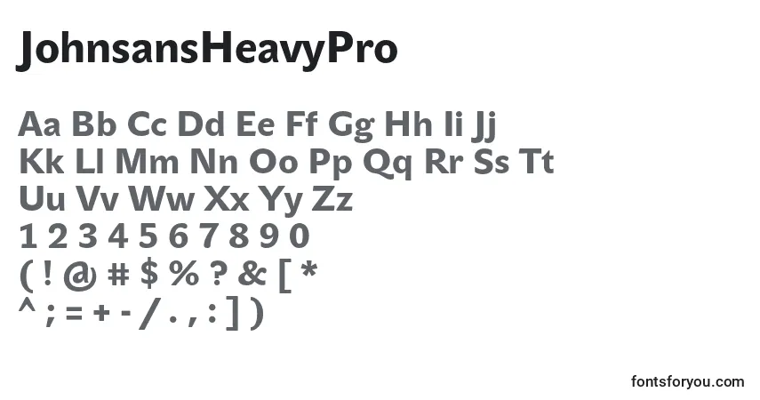 Шрифт JohnsansHeavyPro – алфавит, цифры, специальные символы