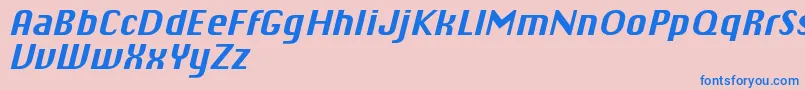 フォントChiqReducedBolditalic – ピンクの背景に青い文字