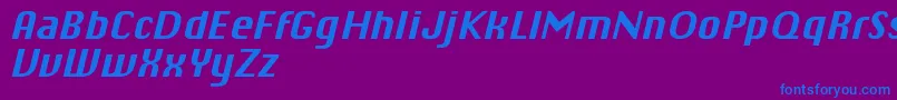 フォントChiqReducedBolditalic – 紫色の背景に青い文字
