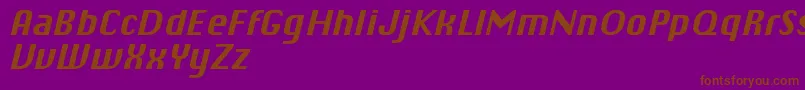 フォントChiqReducedBolditalic – 紫色の背景に茶色のフォント