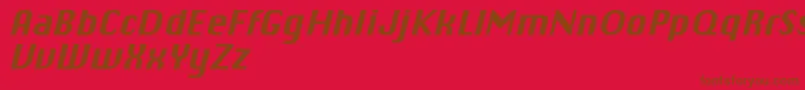フォントChiqReducedBolditalic – 赤い背景に茶色の文字