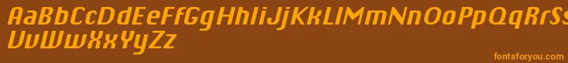 ChiqReducedBolditalic Font – Orange Fonts on Brown Background