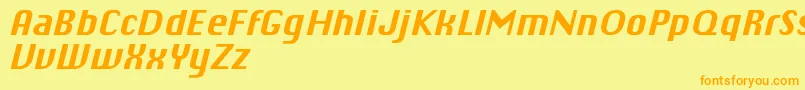 ChiqReducedBolditalic Font – Orange Fonts on Yellow Background