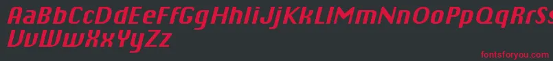 フォントChiqReducedBolditalic – 黒い背景に赤い文字