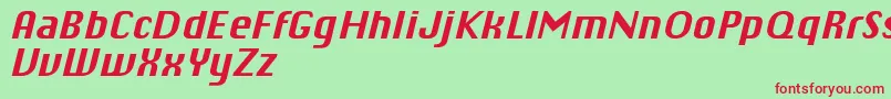 ChiqReducedBolditalic Font – Red Fonts on Green Background