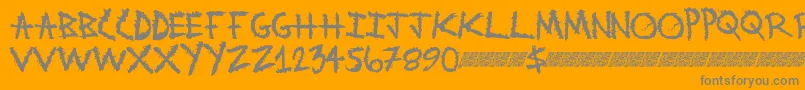 Metalwitch-Schriftart – Graue Schriften auf orangefarbenem Hintergrund