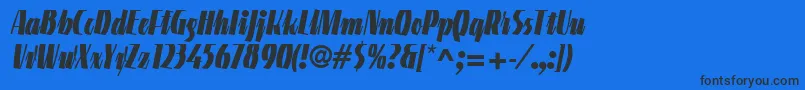 LinotypeGneisenauetteBlack-Schriftart – Schwarze Schriften auf blauem Hintergrund