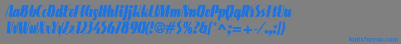 LinotypeGneisenauetteBlack-Schriftart – Blaue Schriften auf grauem Hintergrund