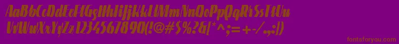LinotypeGneisenauetteBlack-Schriftart – Braune Schriften auf violettem Hintergrund