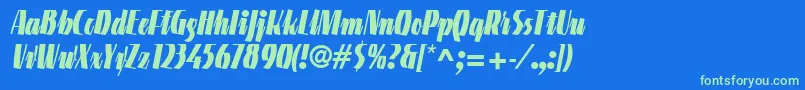 LinotypeGneisenauetteBlack Font – Green Fonts on Blue Background