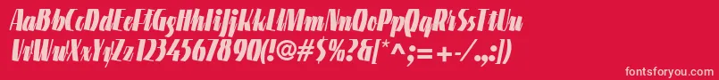 LinotypeGneisenauetteBlack Font – Pink Fonts on Red Background