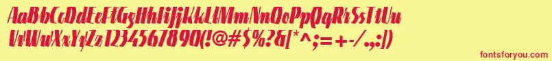 LinotypeGneisenauetteBlack Font – Red Fonts on Yellow Background