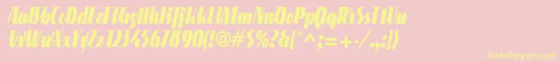 Fonte LinotypeGneisenauetteBlack – fontes amarelas em um fundo rosa