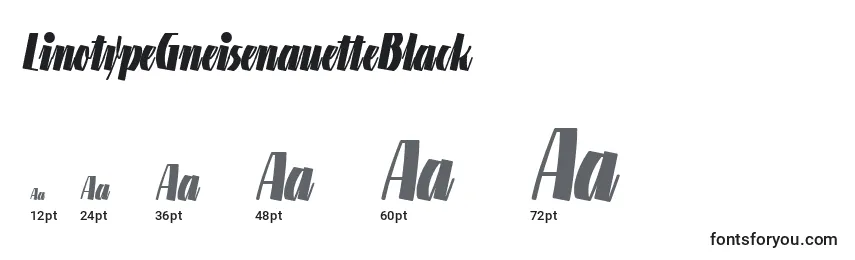 Größen der Schriftart LinotypeGneisenauetteBlack