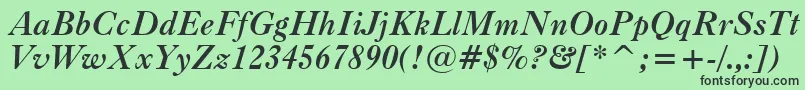 CaslonBoldItalicBt Font – Black Fonts on Green Background