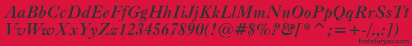 CaslonBoldItalicBt Font – Black Fonts on Red Background