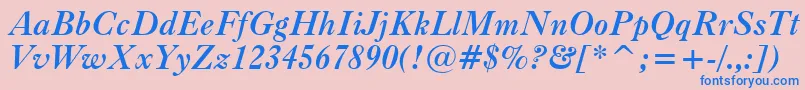 CaslonBoldItalicBt Font – Blue Fonts on Pink Background