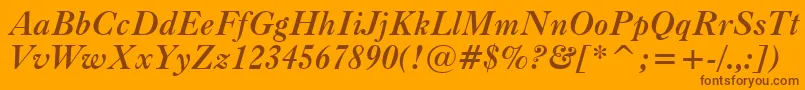 CaslonBoldItalicBt Font – Brown Fonts on Orange Background