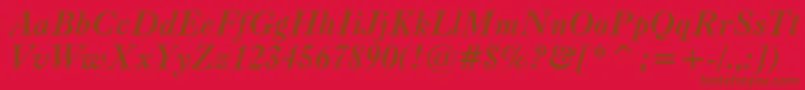 CaslonBoldItalicBt Font – Brown Fonts on Red Background