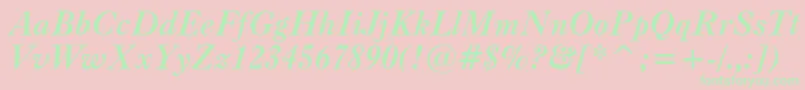 CaslonBoldItalicBt Font – Green Fonts on Pink Background
