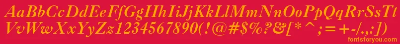CaslonBoldItalicBt Font – Orange Fonts on Red Background