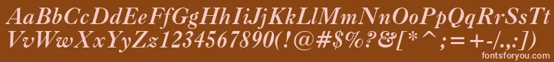 CaslonBoldItalicBt Font – Pink Fonts on Brown Background