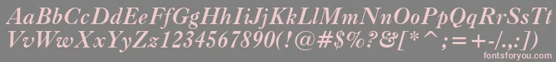 CaslonBoldItalicBt Font – Pink Fonts on Gray Background