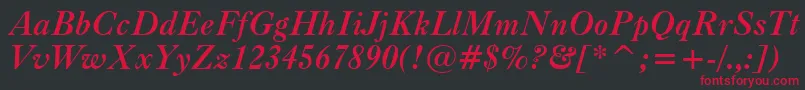 CaslonBoldItalicBt Font – Red Fonts on Black Background