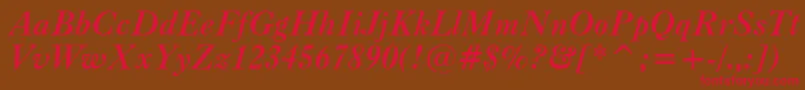 CaslonBoldItalicBt Font – Red Fonts on Brown Background