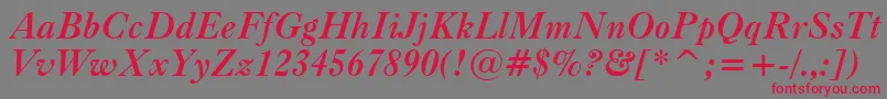 CaslonBoldItalicBt Font – Red Fonts on Gray Background